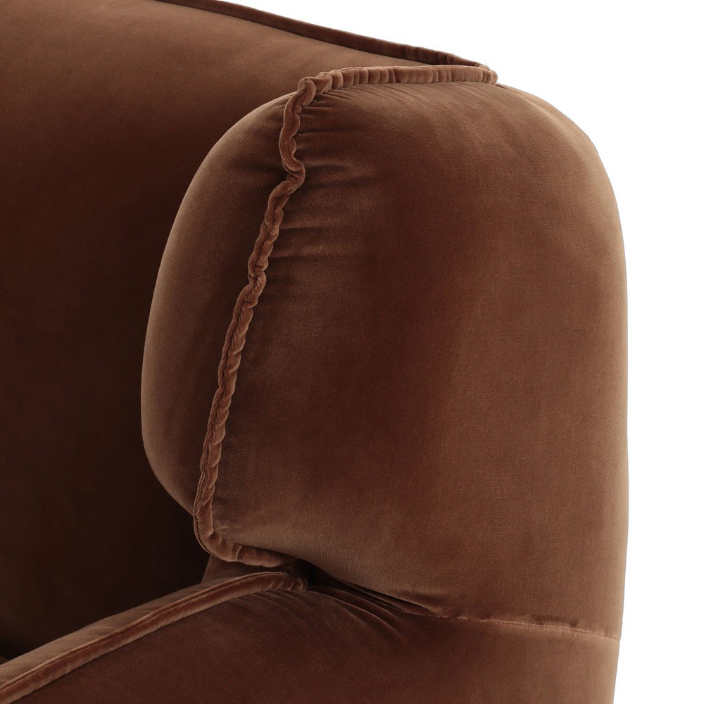 Garland Modern Classic Brown Velvet Performance Swivel Wing Chair|