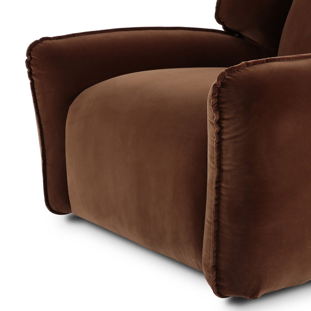 Garland Modern Classic Brown Velvet Performance Swivel Wing Chair|