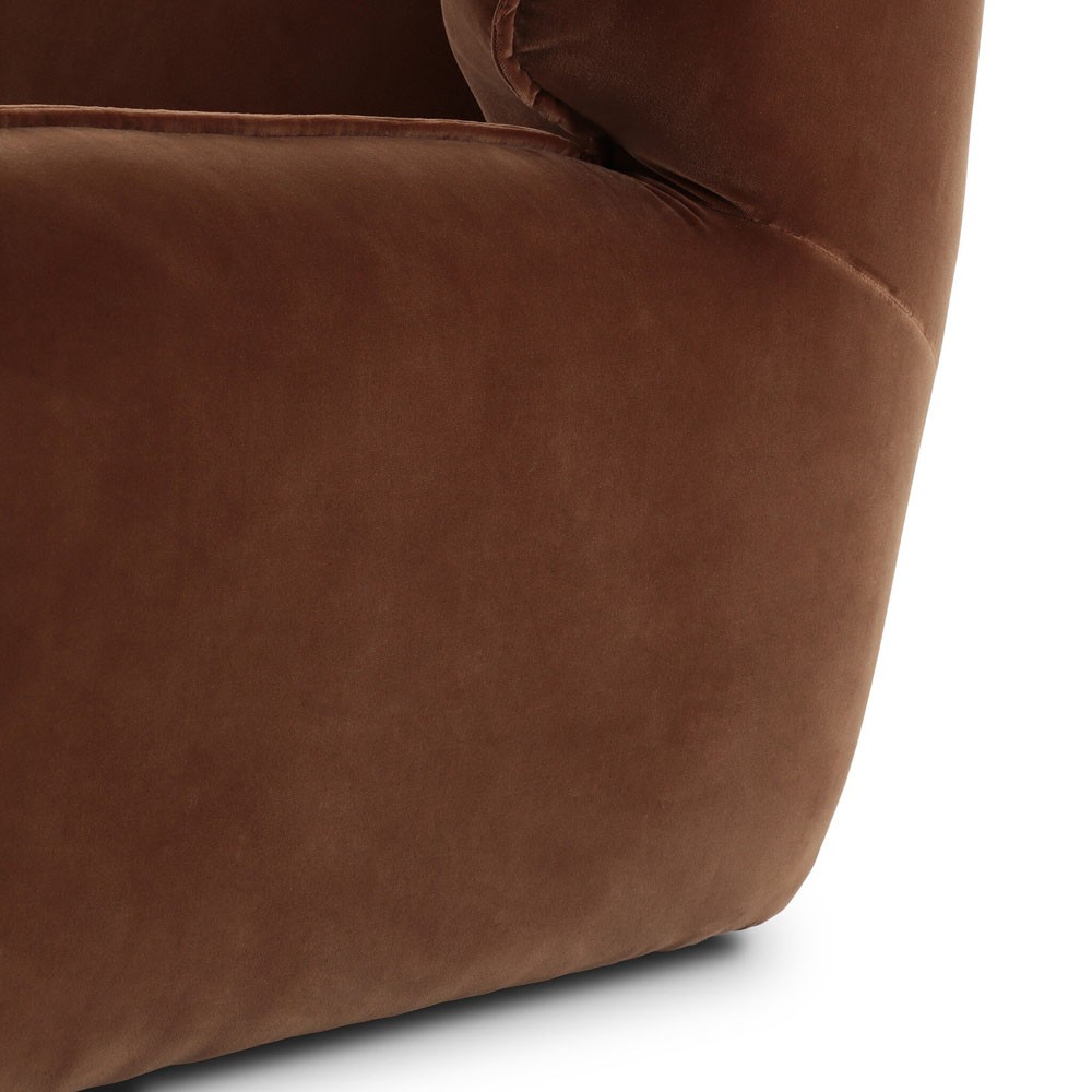 Garland Modern Classic Brown Velvet Performance Swivel Wing Chair|