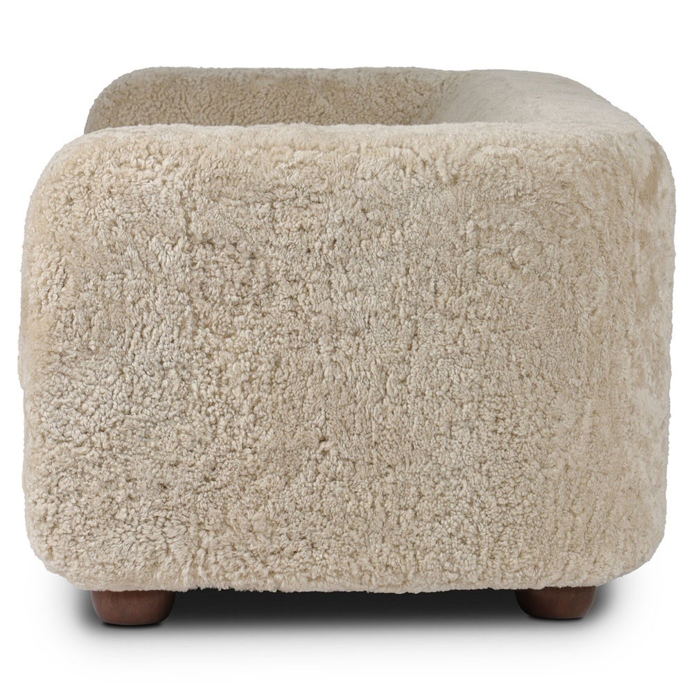 Jessie Modern Classic Beige Shearling Sofa - 84"|