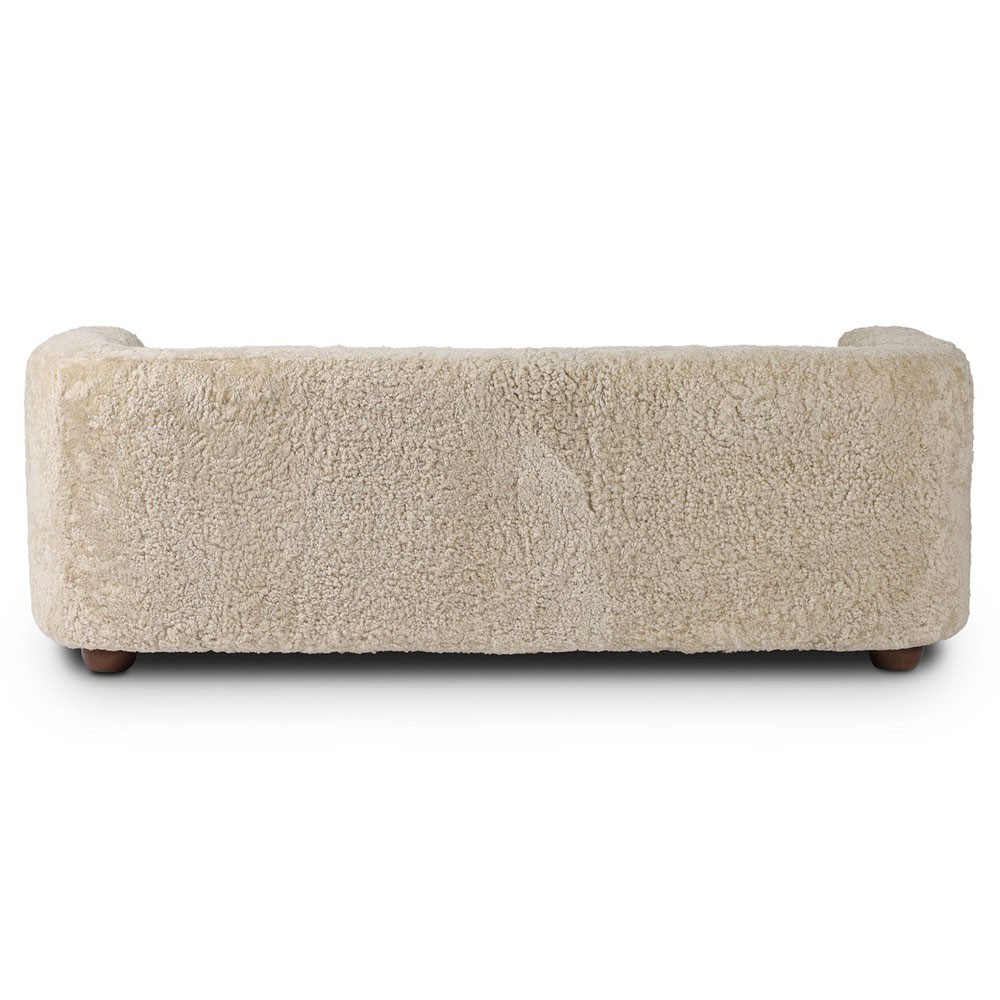 Jessie Modern Classic Beige Shearling Sofa - 84"|