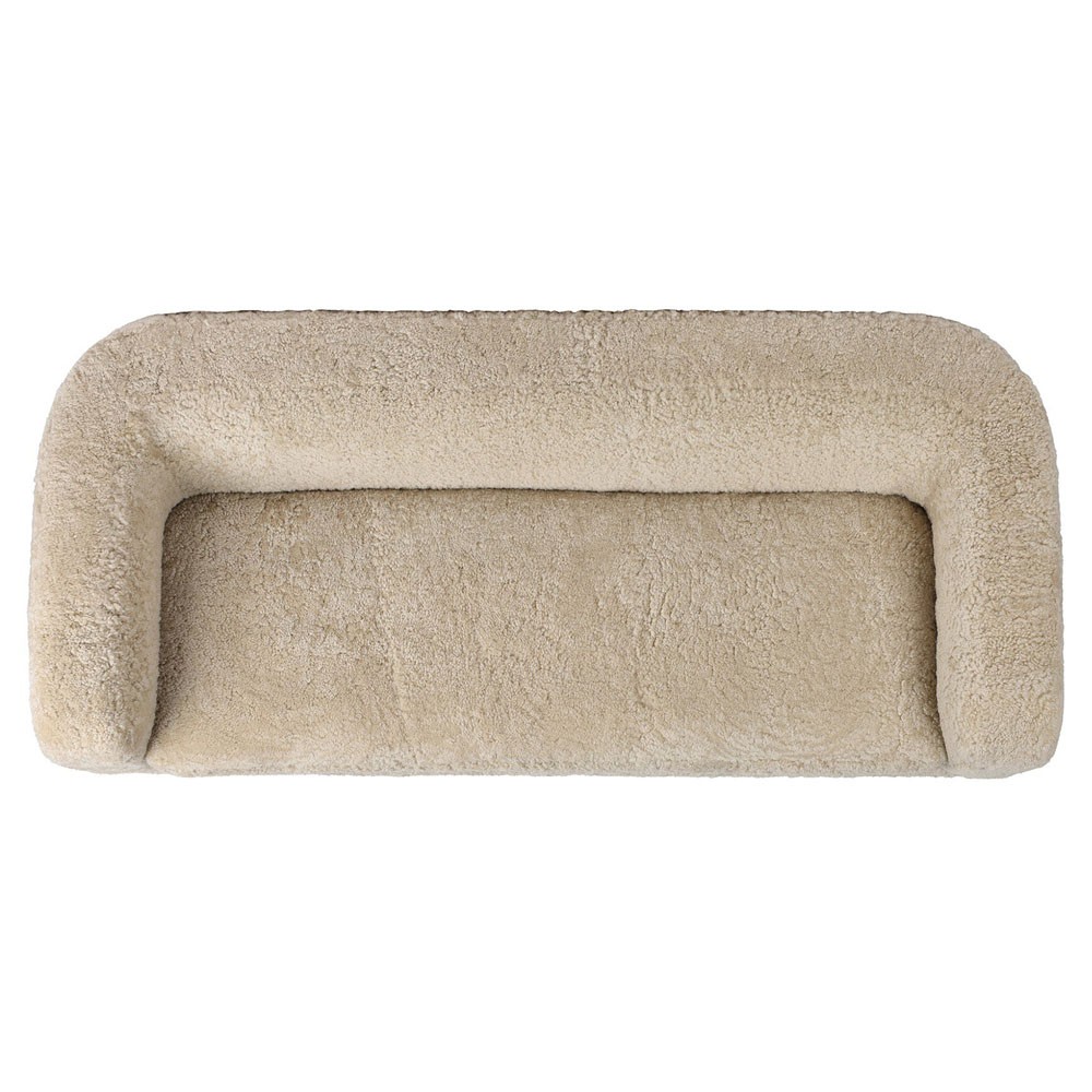 Jessie Modern Classic Beige Shearling Sofa - 84"|