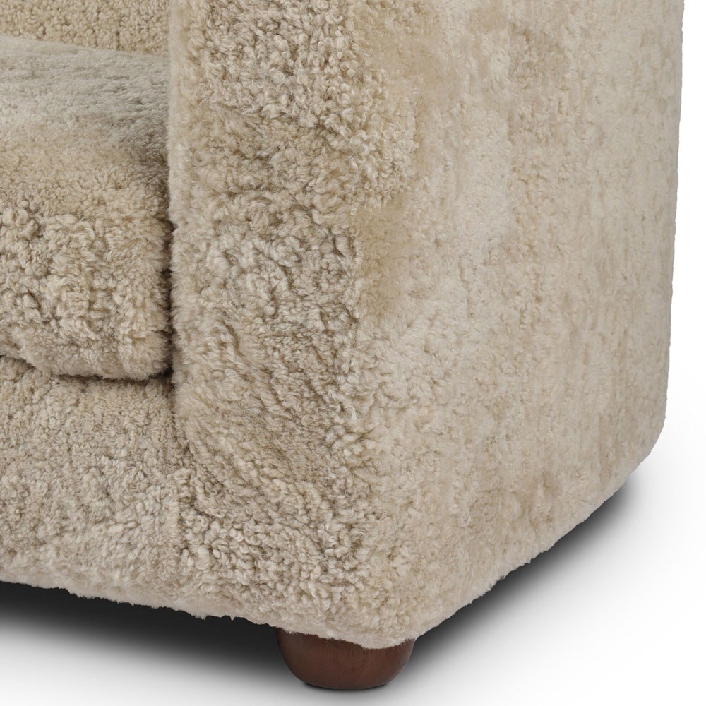 Jessie Modern Classic Beige Shearling Sofa - 84"|