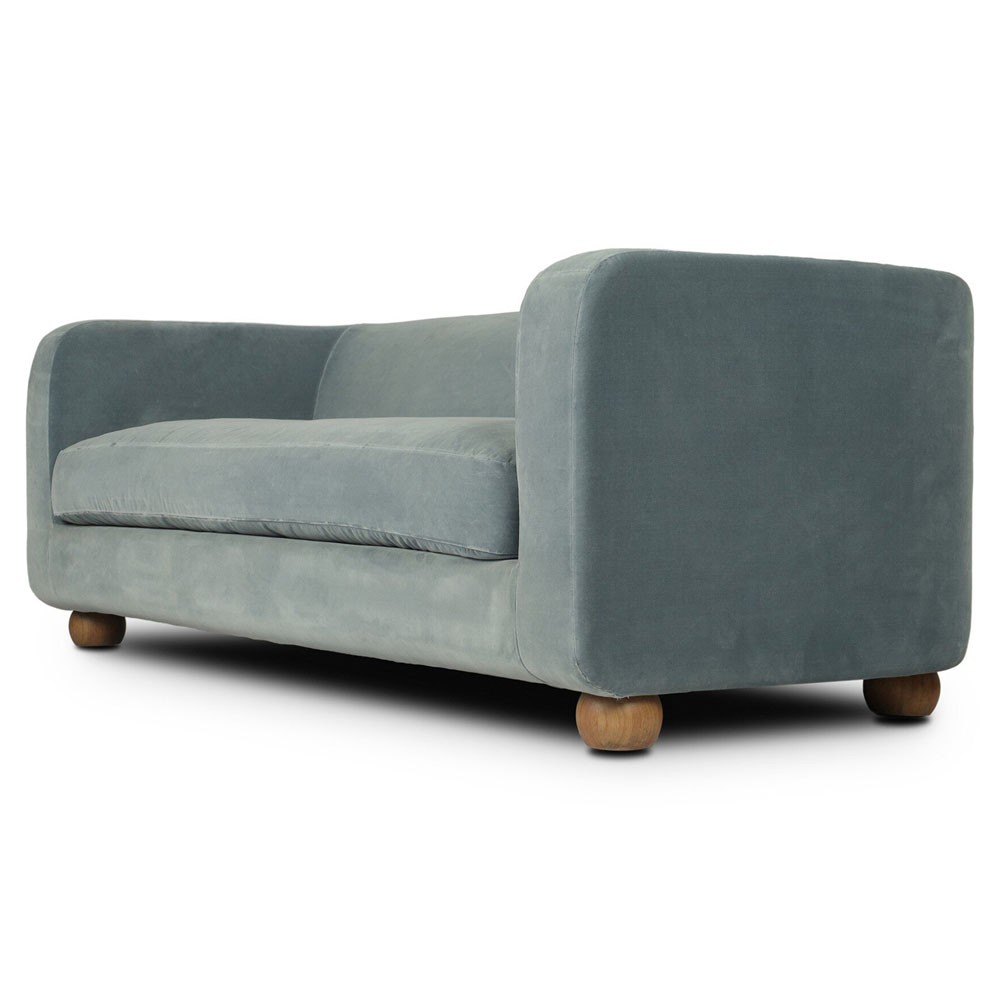 Jessie Modern Classic Teal Velvet Performance Sofa - 84"|