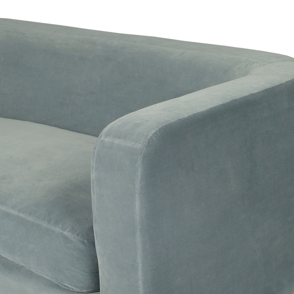 Jessie Modern Classic Teal Velvet Performance Sofa - 84"|