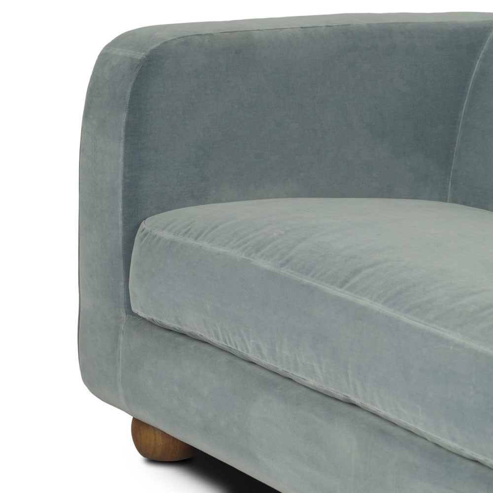 Jessie Modern Classic Teal Velvet Performance Sofa - 84"|