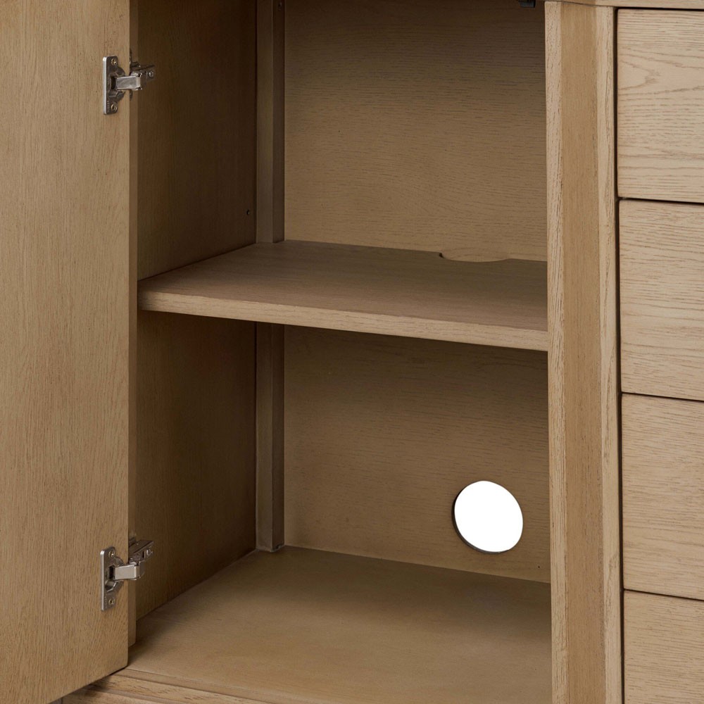 Gladys Updated Traditional Light Wash Oak Media Cabinet - 72"|