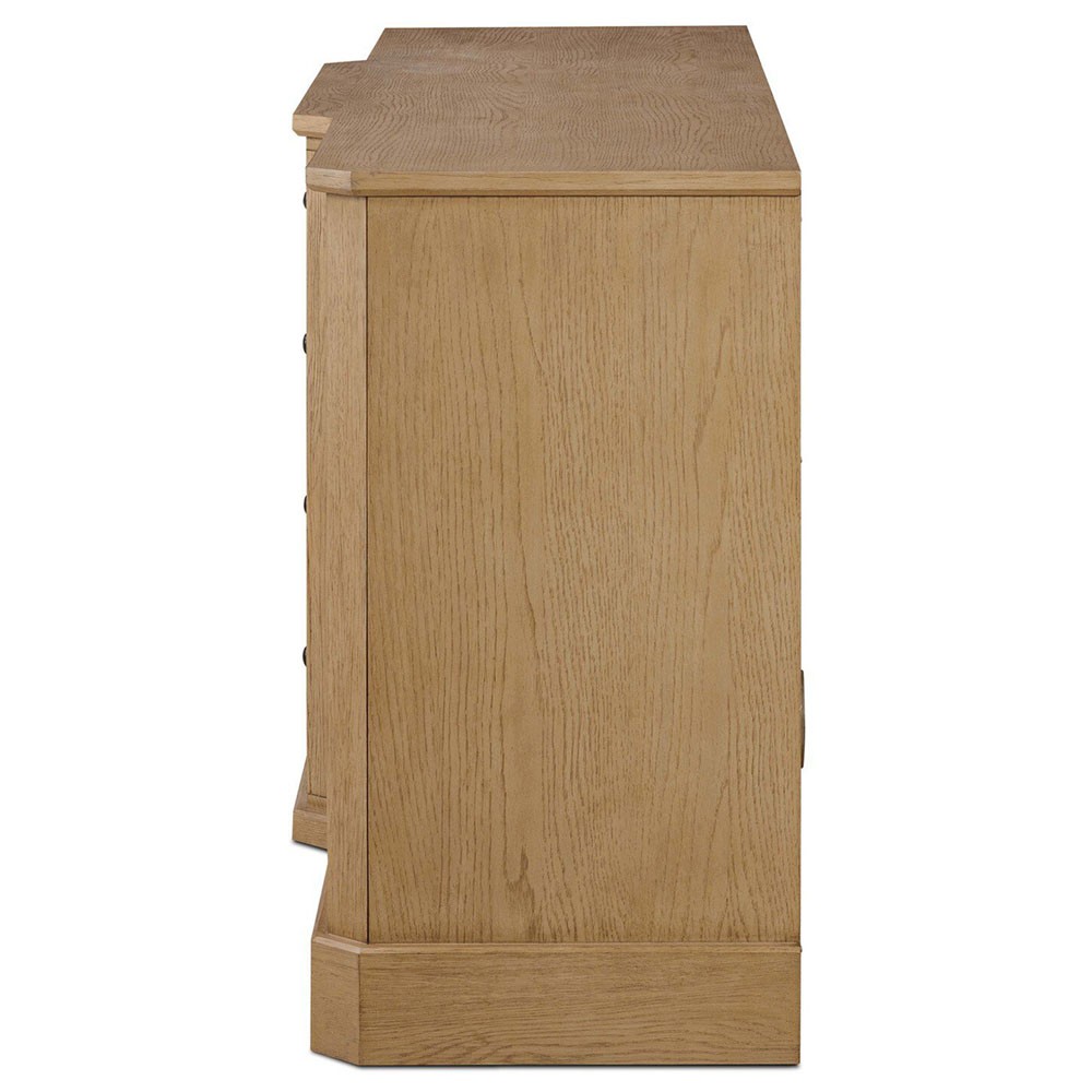 Gladys Updated Traditional Light Wash Oak Media Cabinet - 72"|