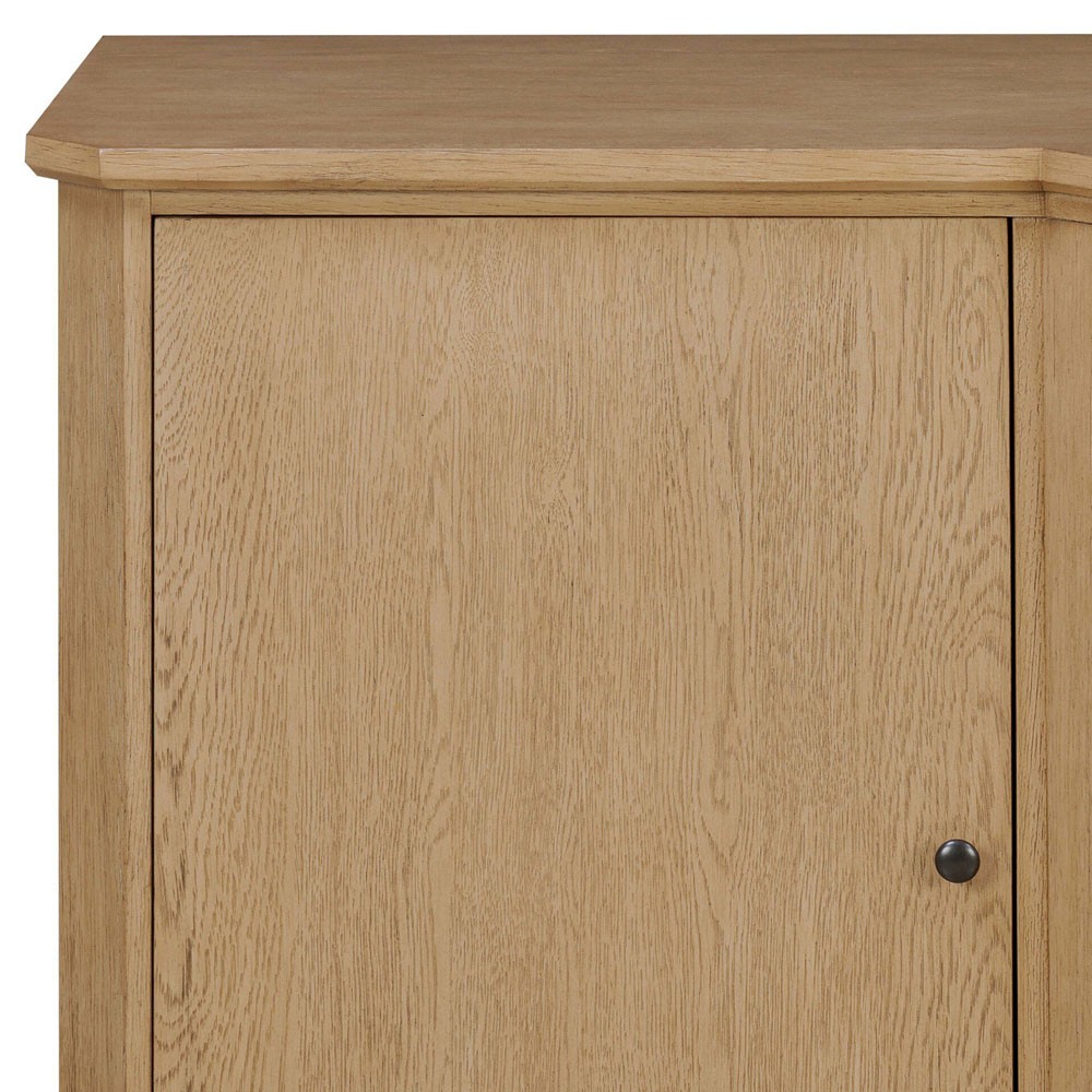 Gladys Updated Traditional Light Wash Oak Media Cabinet - 72"|
