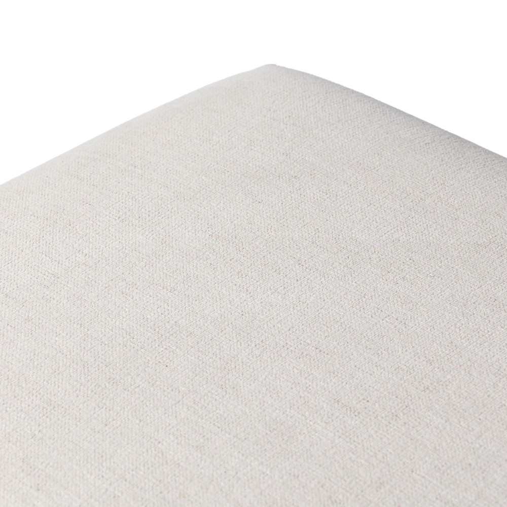 Jane Updated Traditional Cream Crypton Bronze Iron Rectangular Stool|