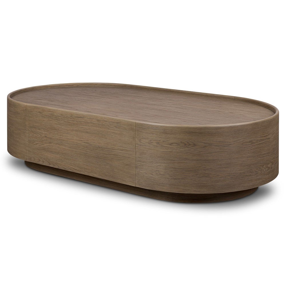 Kafta Rustic Lodge Natural Oak Oval Coffee Table|