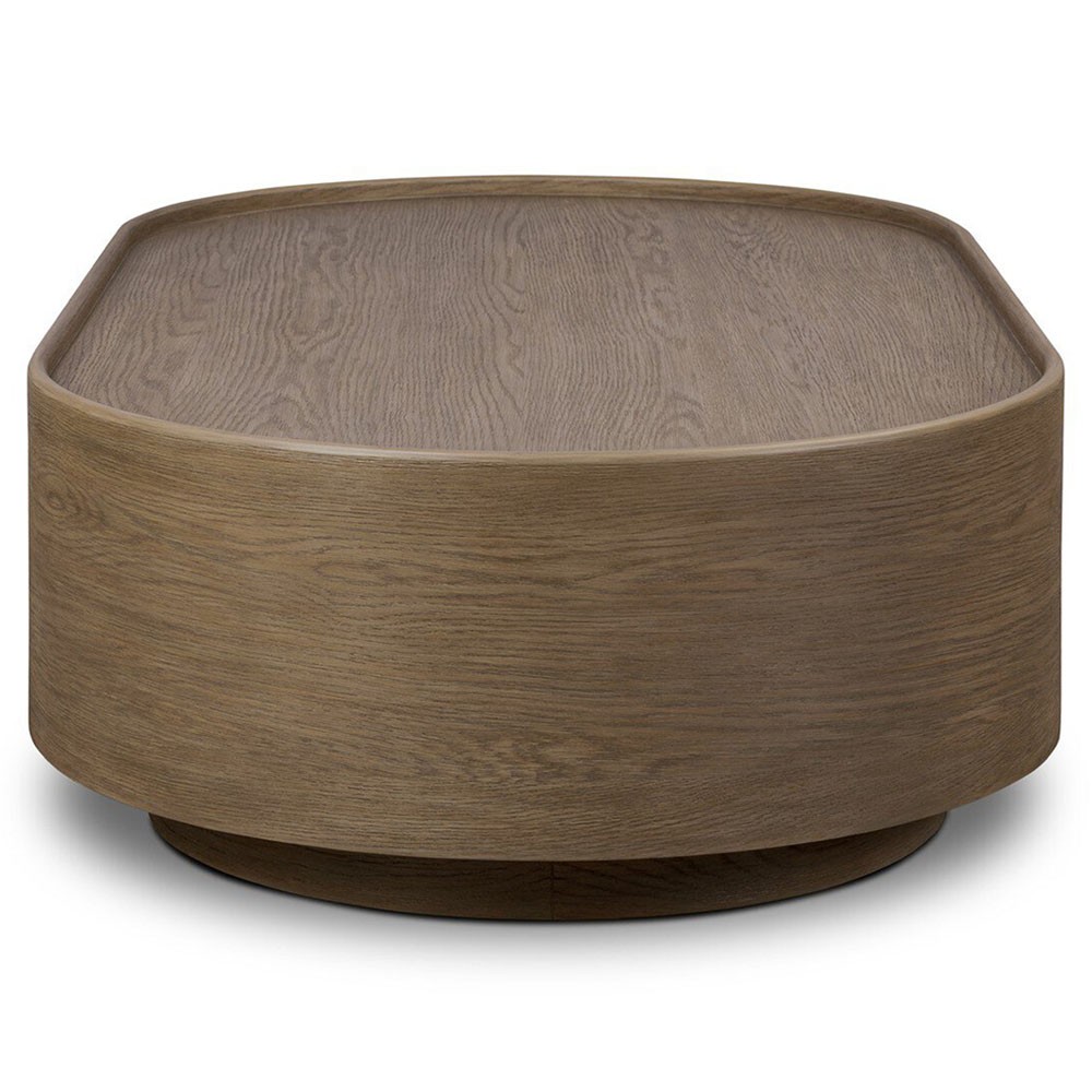 Kafta Rustic Lodge Natural Oak Oval Coffee Table|