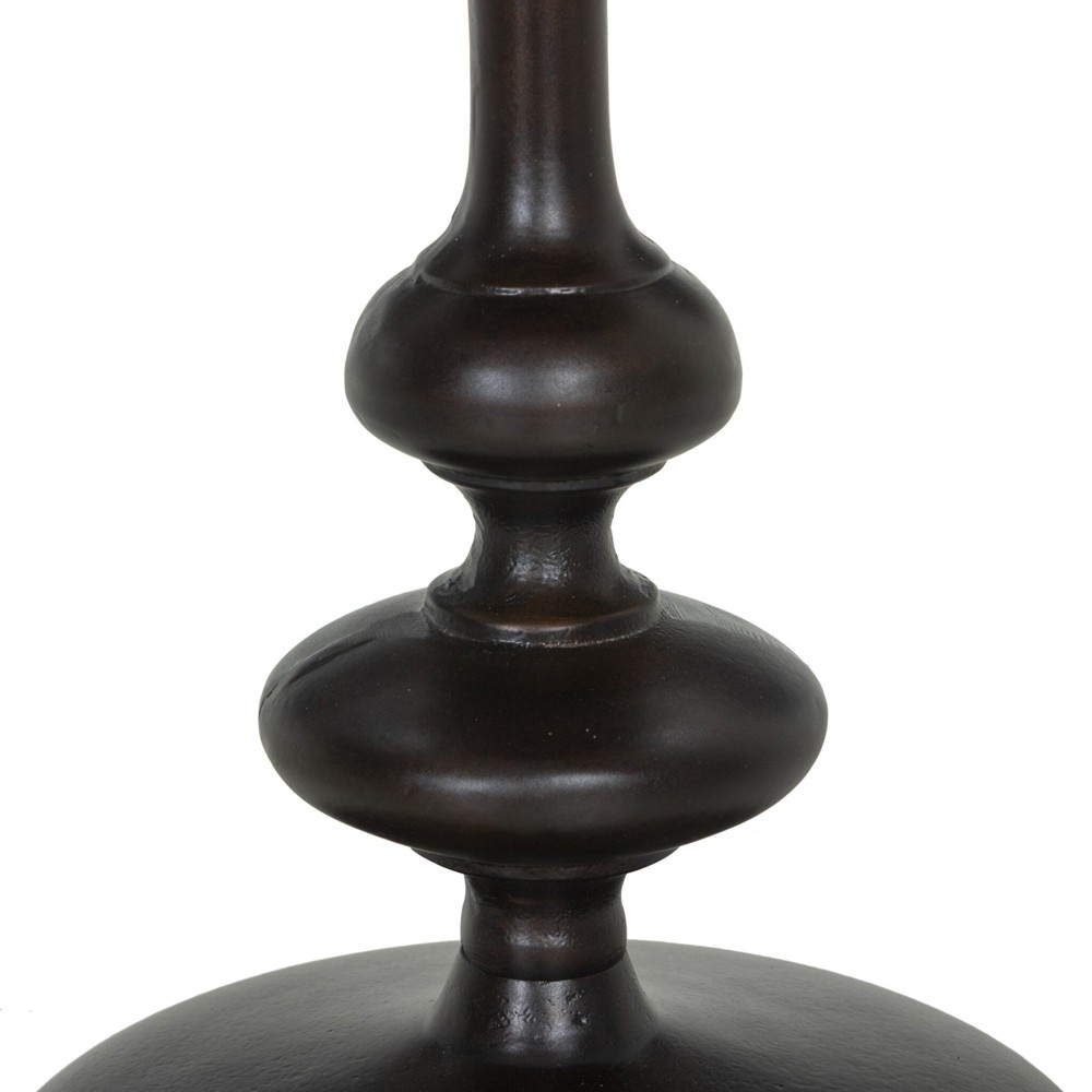 Lupe Industrial Dark Brown Aluminum Matchstick Round Side Table|