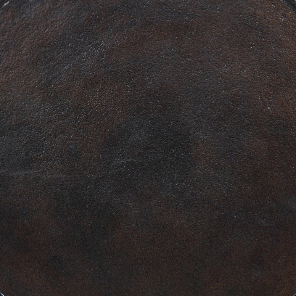 Lupe Industrial Dark Brown Aluminum Matchstick Round Side Table|