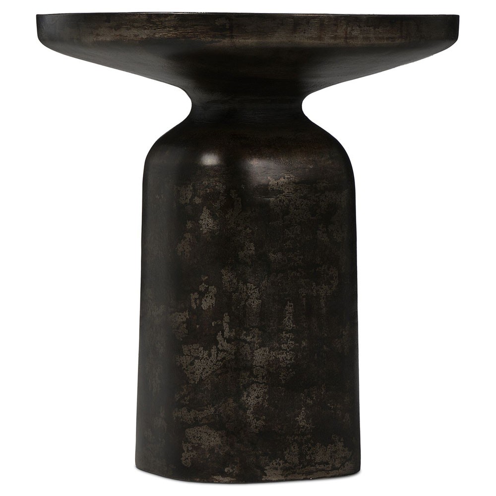 Lincoln Modern Classic Distressed Bronze Round End Table|