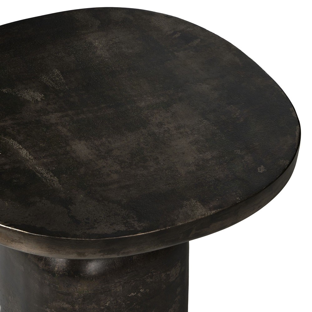 Lincoln Modern Classic Distressed Bronze Round End Table|