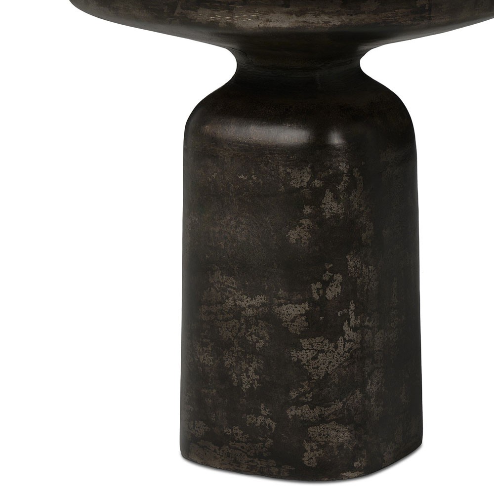 Lincoln Modern Classic Distressed Bronze Round End Table|