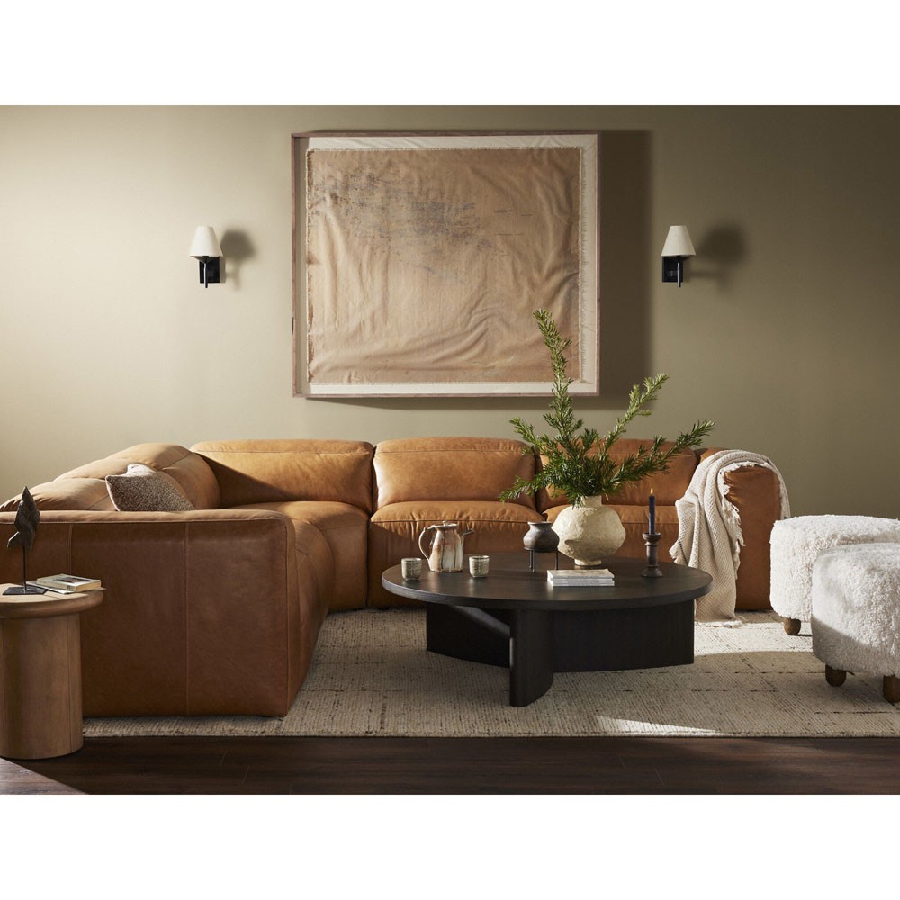Radley Modern Classic Brown Leather Corner Reclining Sectional - 126"|