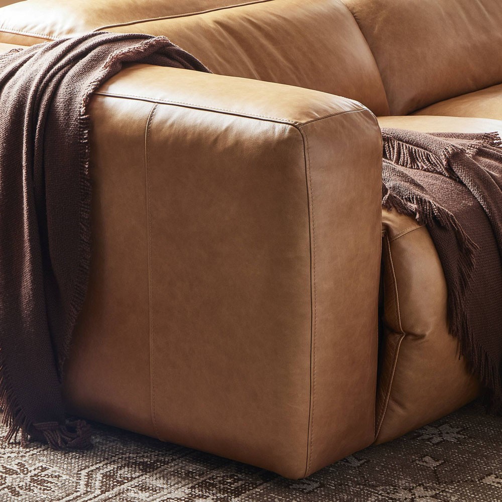 Radley Modern Classic Brown Leather Corner Reclining Sectional - 126"|