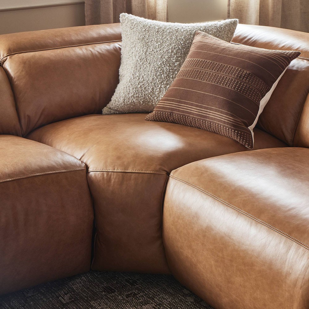 Radley Modern Classic Brown Leather Corner Reclining Sectional - 126"|