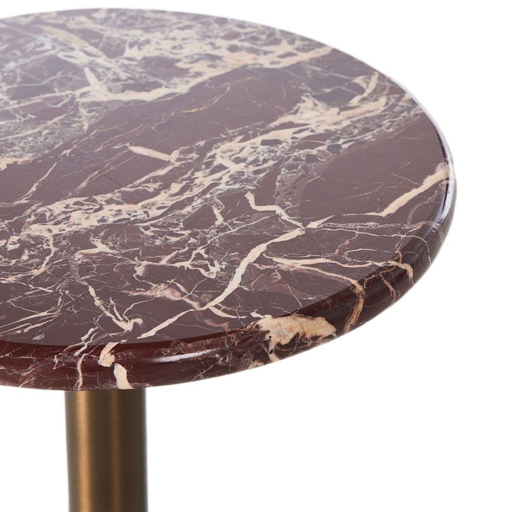 Reeves Modern Classic Garnet Marble Round Drink Table|