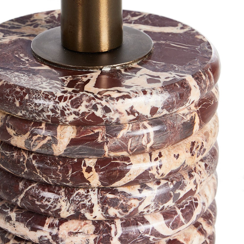 Reeves Modern Classic Garnet Marble Round Drink Table|