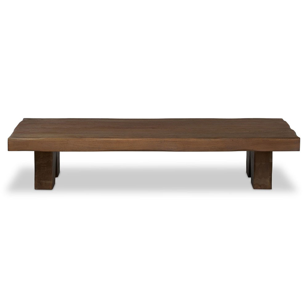 Reid Rustic Lodge Worn Brown Acacia Wood Rectangular Coffee Table|