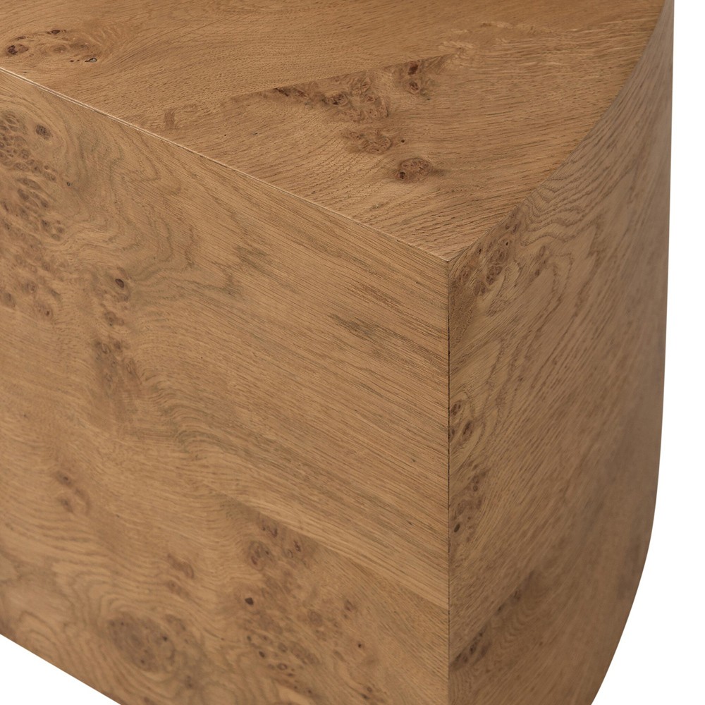 Rue Modern Classic Brown Burl Round Coffee Table|