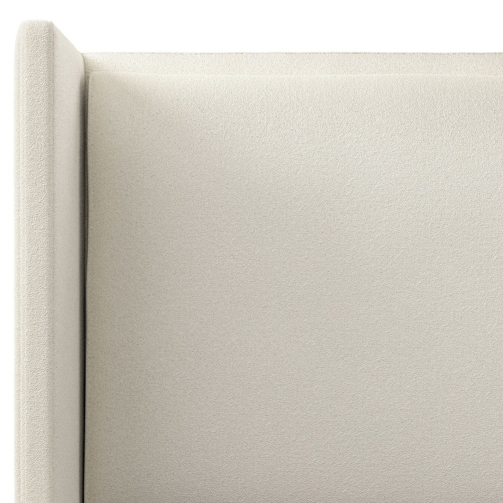 Sophia Modern Classic Cream Boucle Wingback Bed - Queen|