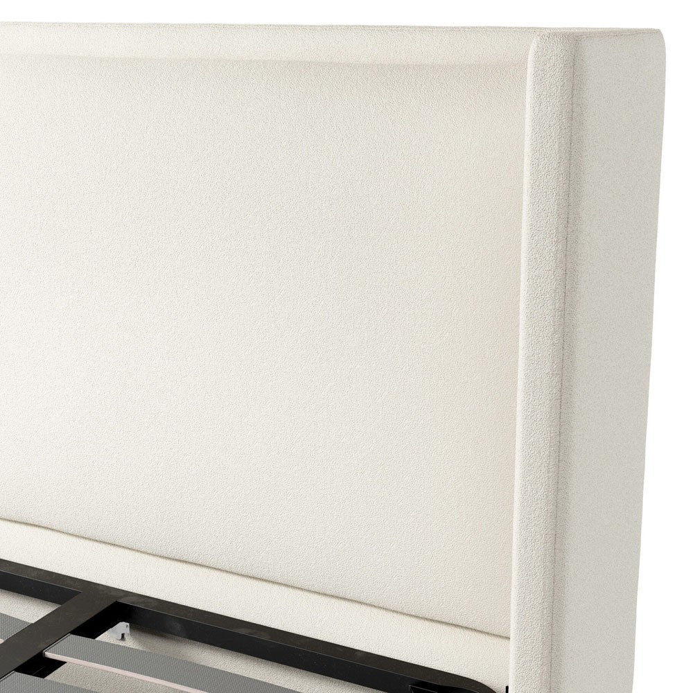 Sophia Modern Classic Cream Boucle Wingback Bed - Queen|