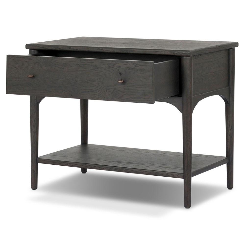 Lizzy Smoked Black Oak Nightstand|