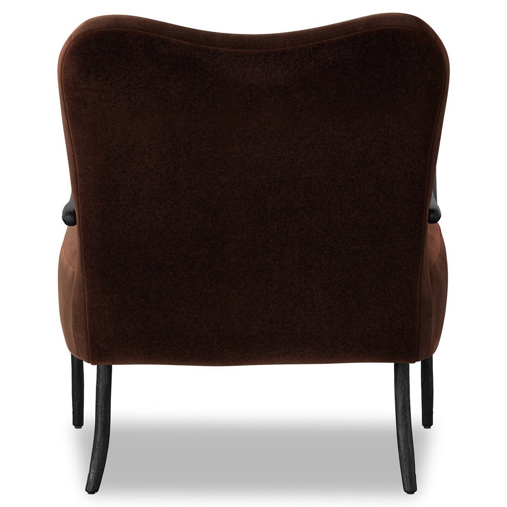 Tarah Monte Chocolate Velvet Arm Chair|
