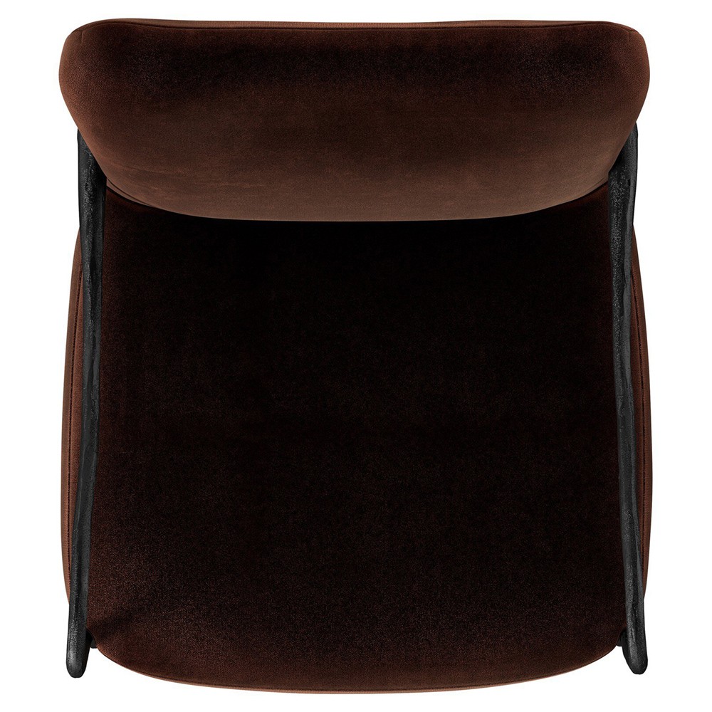 Tarah Monte Chocolate Velvet Arm Chair|