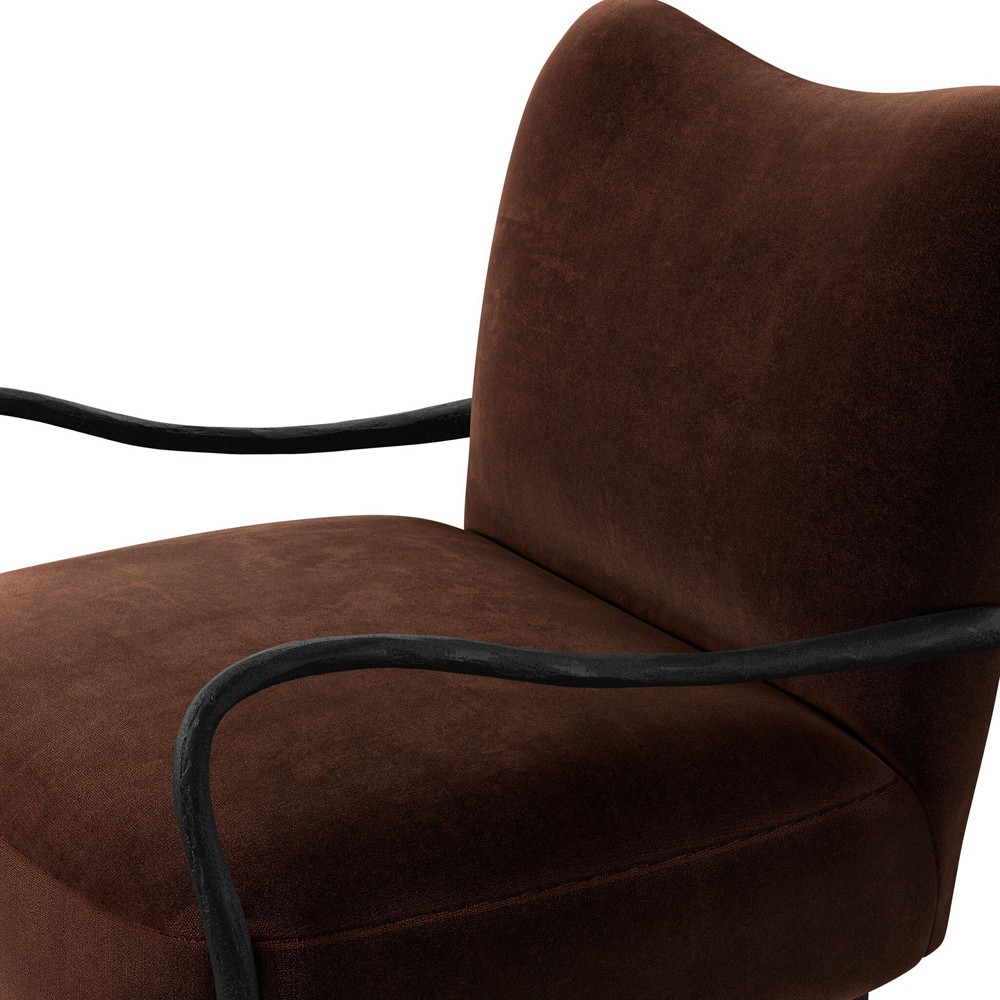 Tarah Monte Chocolate Velvet Arm Chair|