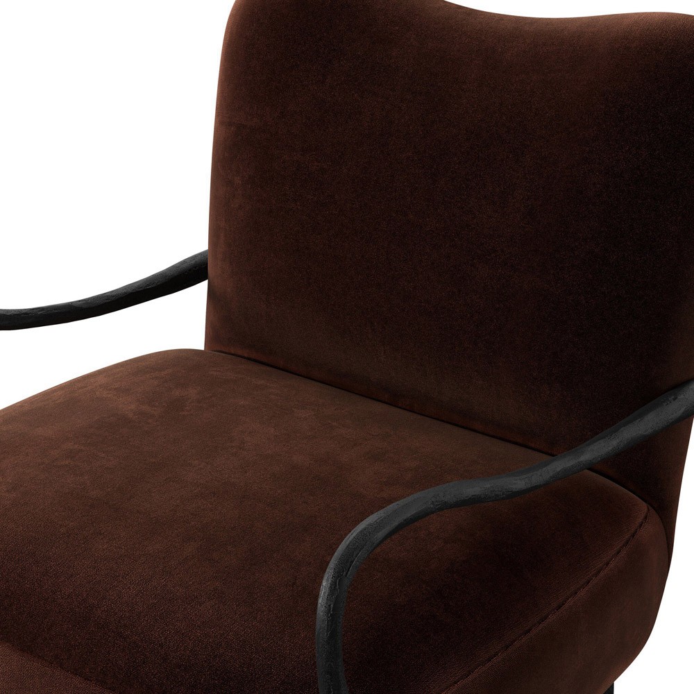 Tarah Monte Chocolate Velvet Arm Chair|