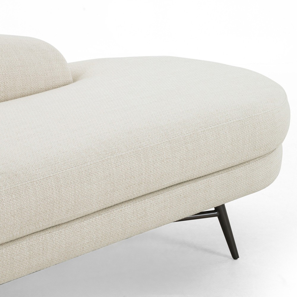 Carmela Modern Classic Cream Performance Chaise Lounge - Left Arm Facing|