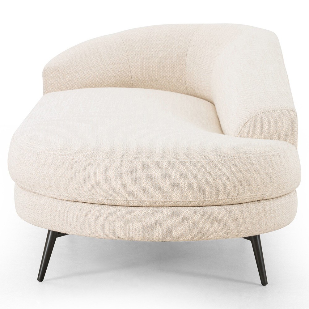 Carmela Modern Classic Cream Performance Chaise Lounge - Left Arm Facing|