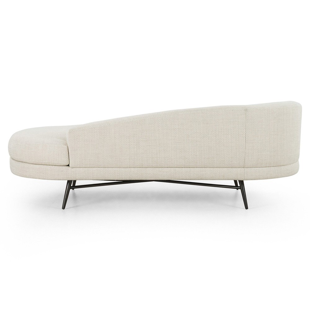 Carmela Modern Classic Cream Performance Chaise Lounge - Left Arm Facing|