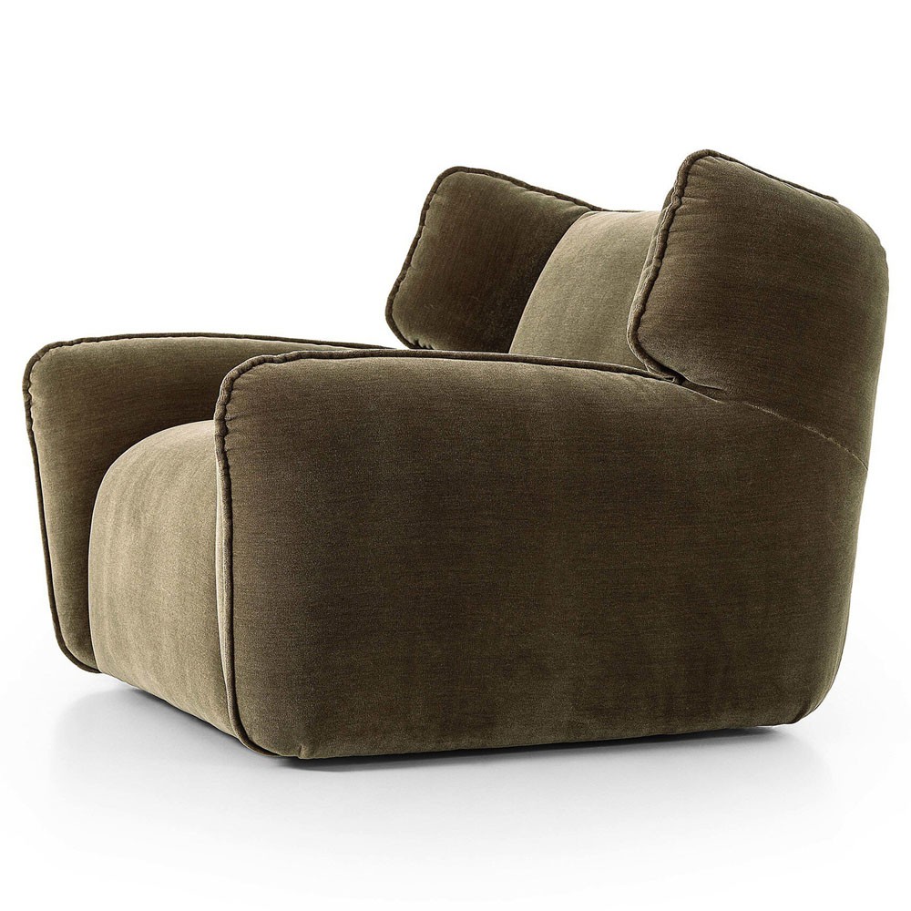 Garland Modern Classic Olive Green Velvet Swivel Wing Chair|