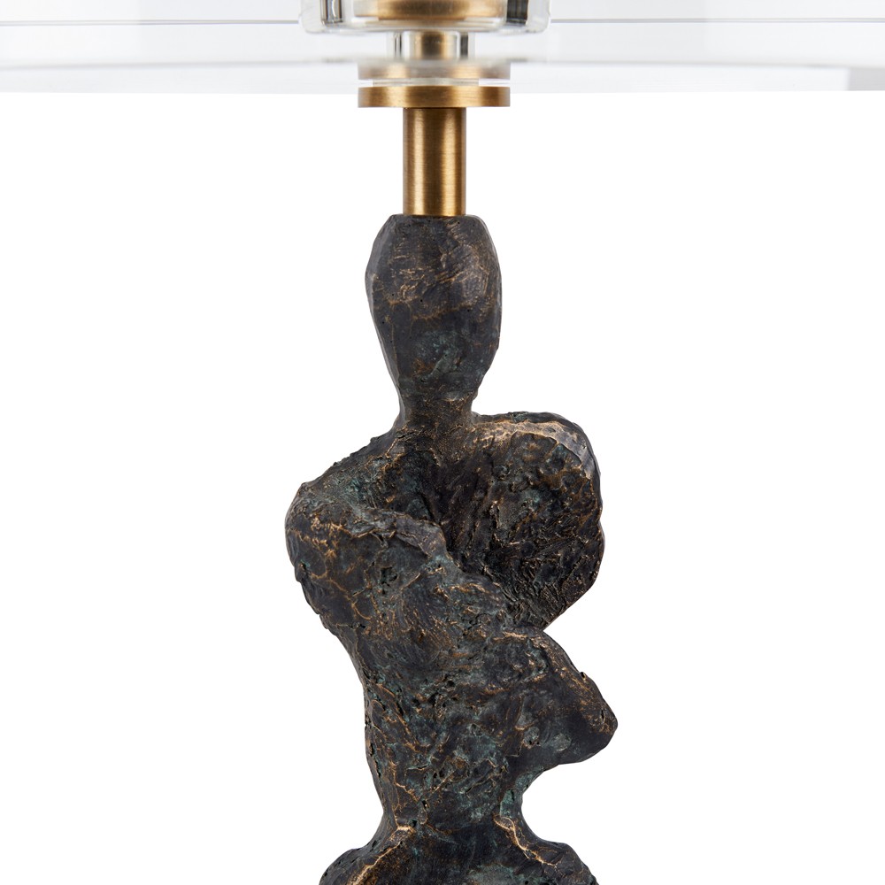 Giveon Updated Traditional Dark Bronze Figure Round Drink Table|