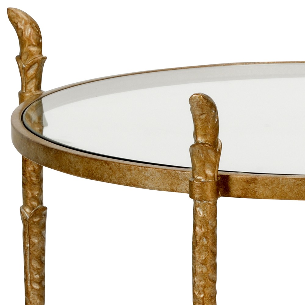 Isabella Updated Traditional Bronze Iron Round Side Table|