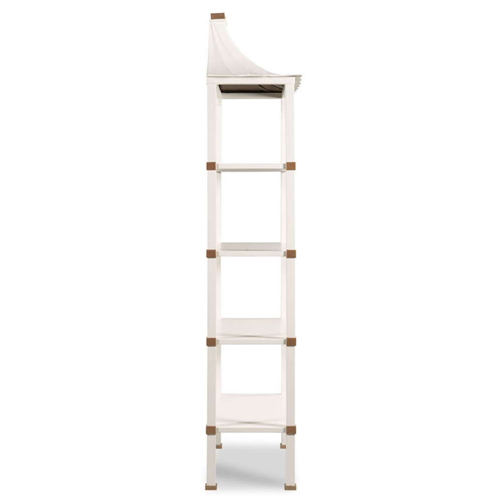 Mindy Modern Classic White Dove Wood Pagoda Etagere|