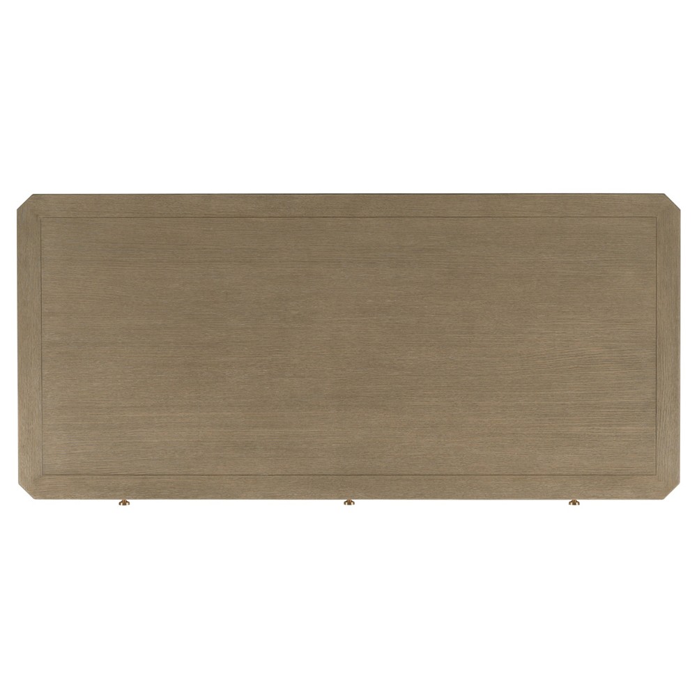 Livingston French Country Vintage Brown Oak Writing Table|