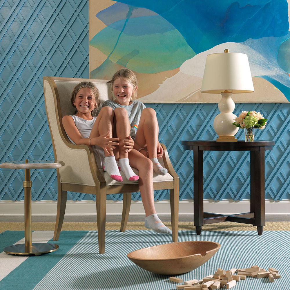 Alto Updated Traditional Brown Cream Linen Wood Wingback Dining Arm Chair|