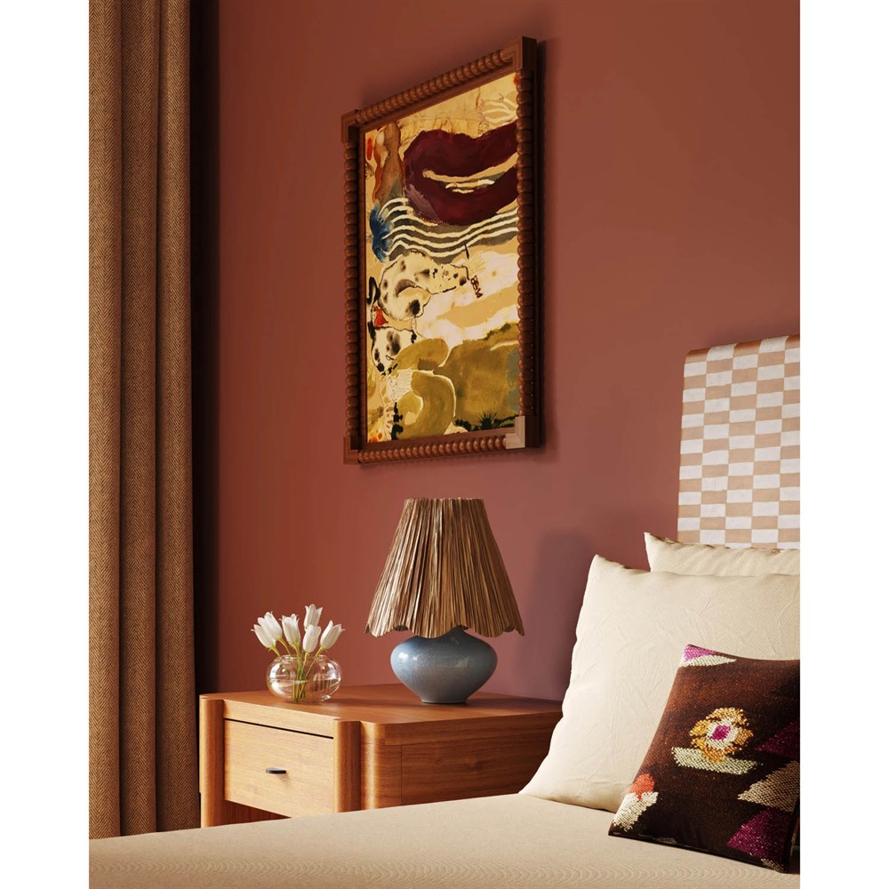 Camille Coastal Natural Raffia Shade Ceramic Table Lamp Small (12