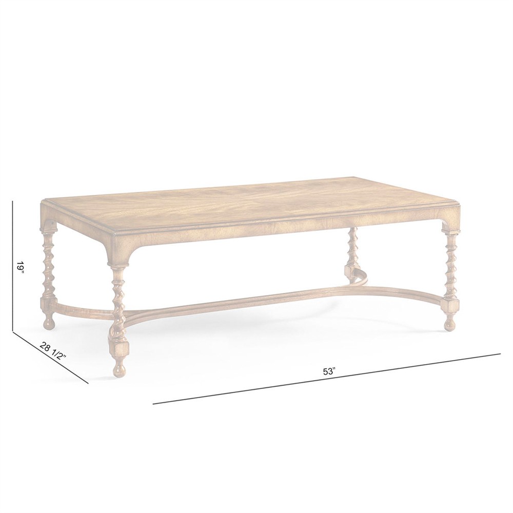 Riona Updated Traditional Brown Wood Rectangular Coffee Table 51