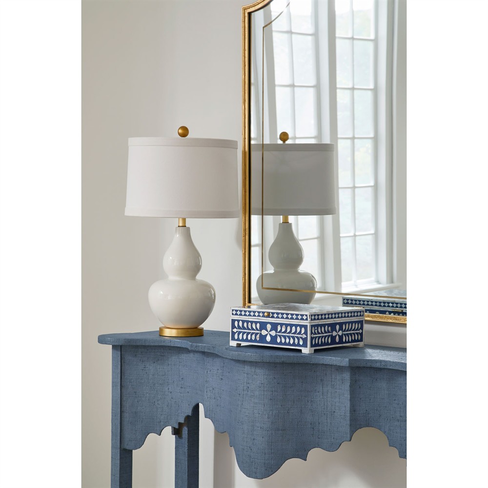 Azure Coastal Beach Blue Raffia Rectangular Console Table Long (53