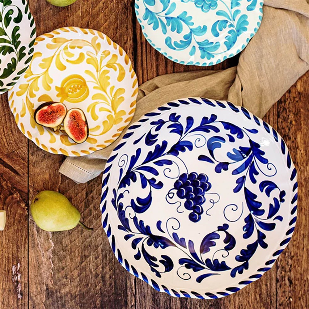 Arezzo French Country Cobalt Terracotta Salad Plate | Kathy Kuo Home