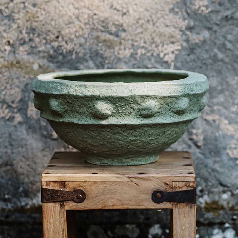 Casa Updated Traditional Sage Green Terra Bianca Planter Small