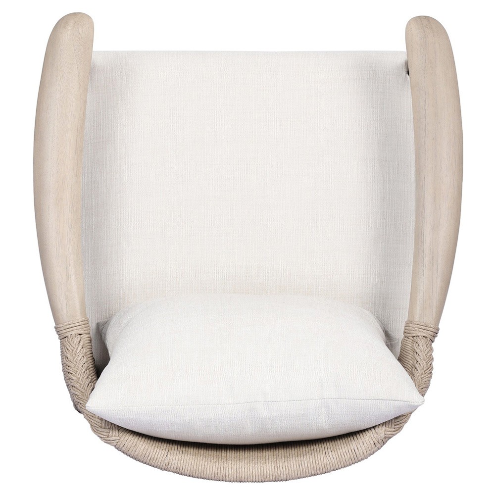 Gelina Coastal Beach Cream Teak Woven Outdoor Arm Chair | Kathy
